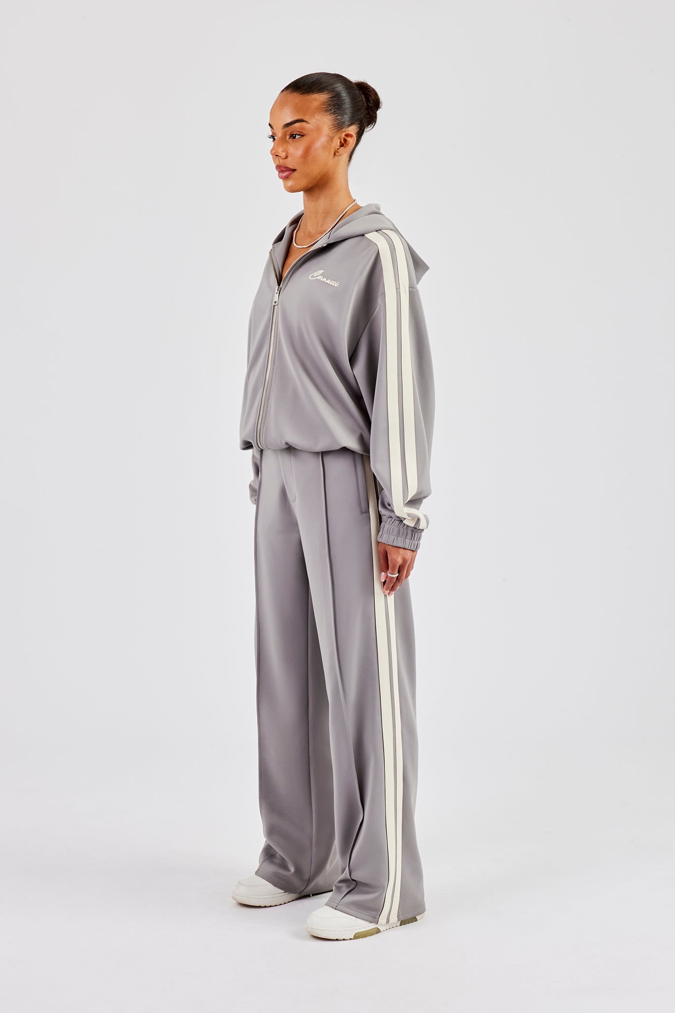 Hooded Taping Jacket & Tailored Trouser - Grey